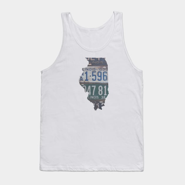 Vintage Illinois License Plates Tank Top by juniperandspruce